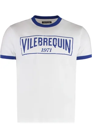 Vilebrequin Koszulki, Mężczyzna, Biały, S, Żakardowy Bawełniany T-shirt z okrągłym dekoltem