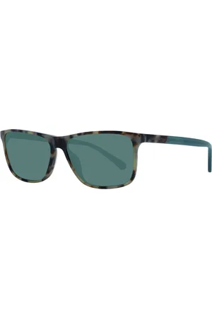 GANT Akcesoria, unisex, Wielobarwność, ONE SIZE, Brązowe Okulary Przeciwsłoneczne Kwadratowe Zielone Soczewki