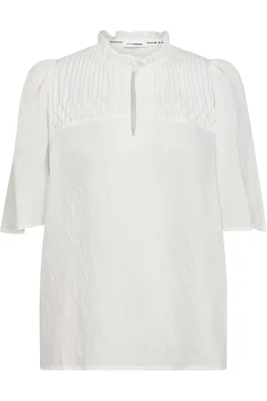 Co`Couture Bluzki, Kobieta, Biały, L, Elegancka Pintuck Flow Blouse Off
