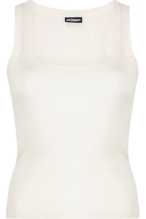 Jacquemus Koszulki, Kobieta, Biały, S, Gros Grain Tank Top