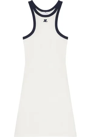 Courrèges Sukienki, Kobieta, Biały, XS, Biała Sukienka Mini Scuba