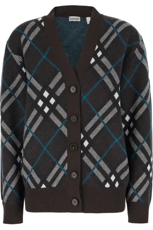 Burberry Swetry, Kobieta, brązowy, L, Nylon, Luksusowy Sweter z Włóczki
