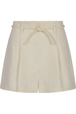 ZIMMERMANN Szorty, Kobieta, Beżowy, M, Len, Crush Tuck Shorts