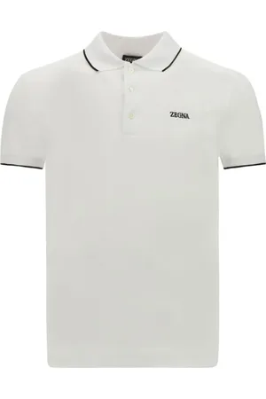 Ermenegildo Zegna Koszulki, Mężczyzna, Biały, M, Bawełniany polo shirt z kontrastującymi detalami