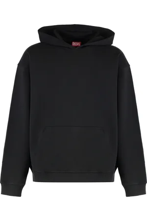 Diesel Bluzy, Mężczyzna, Czarny, XL, Bawełniany hoodie z ściągaczami