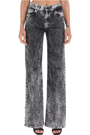 Dondup Jeansy, Kobieta, Czarny, W26, Jeansyy o szerokich nogawkach Model Amber