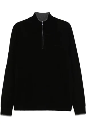 Michael Kors Bluzy, Mężczyzna, Czarny, M, Czarny sweter z logo haftem