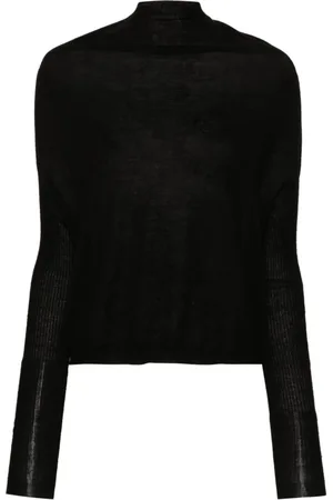 Rick Owens Swetry, Kobieta, Czarny, M, Czarny Sweter Z Dzianiny