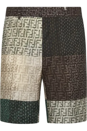 Fendi Szorty, Mężczyzna, Wielobarwność, L, Wielokolorowe Szorty z lnianego patchworku