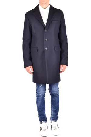 Dsquared2 Płaszcze, Mężczyzna, Niebieski, L, Stylowe Płaszcze dla Ciebie