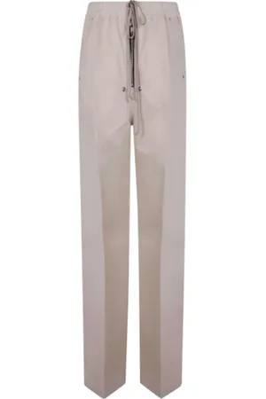Rick Owens Spodnie, Kobieta, Szary, M, Bawełna, Spodnie z Szerokimi Nogawkami