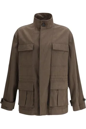 Salvatore Ferragamo Kurtki, Mężczyzna, brązowy, L, Elegancka Kurtka Bawełniana