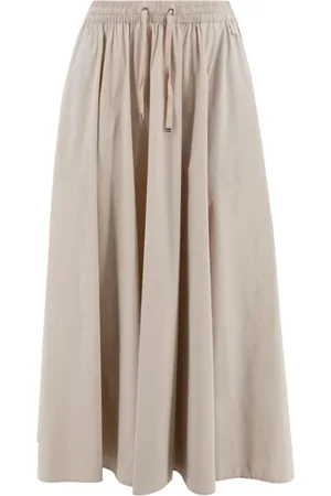 HERNO Spódnice, Kobieta, Beżowy, S, Nylon, Spódnica Chantilly Elegancka Elastyczny Pas Kieszenie