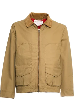 Filson Kurtki, Mężczyzna, Beżowy, XS, Beżowa Kurtka z Kołnierzem z Sztruksu