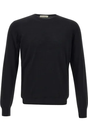 FILIPPO DE LAURENTIIS Swetry, Mężczyzna, Czarny, 2XL, Sweter z wełny merynosowej z okrągłym dekoltem czarny