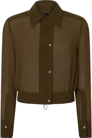 Pinko Bluzki, Kobieta, Zielony, M, Bluzka Georgette Cheers Styl