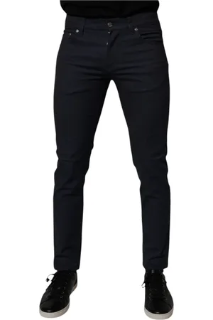 Dolce & Gabbana Jeansy, Mężczyzna, Niebieski, XS, Denim, Ciemnoniebieskie Dżinsy Skinny ze Stretchem