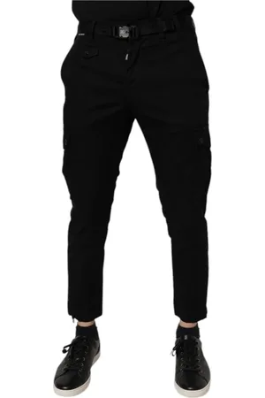 Dolce & Gabbana Jeansy, Mężczyzna, Czarny, S, Denim, Czarne Skinny Cargo Jeansyy