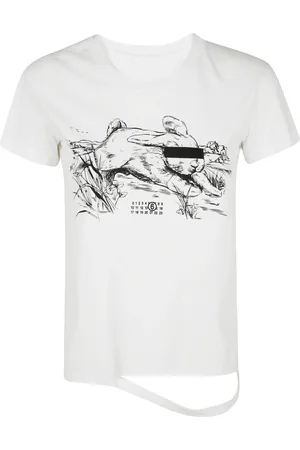 Maison Margiela Koszulki, Kobieta, Biały, M, Luźny Bawełniany T-shirt