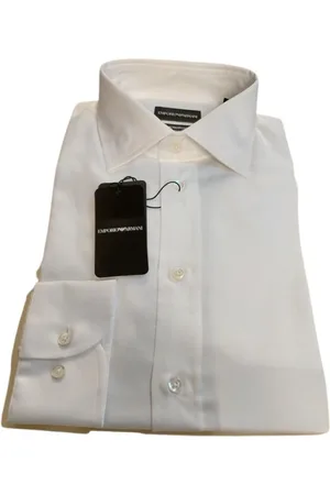 Emporio Armani Koszule, Mężczyzna, Biały, 3XL, Bawełna, Eleganckie koszule formalne z wyrafinowanej bawełny