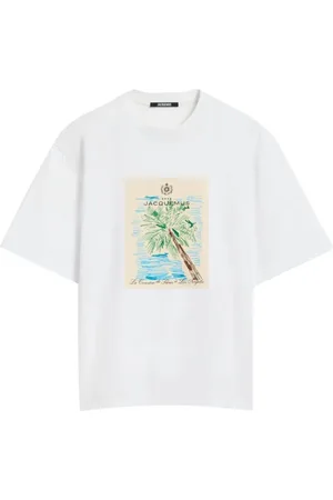 Jacquemus Koszulki, Mężczyzna, Biały, XL, Granatowy T-shirt