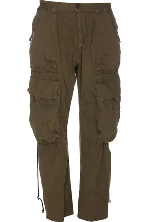 Dsquared2 Spodnie, Mężczyzna, Zielony, M, Zielone Spodnie cargo z militarnym wzorem