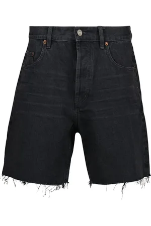 Saint Laurent Szorty, Kobieta, Czarny, W27, Denim, Czarne Szorty Bermuda z Denimu Wiosna-Lato 2025