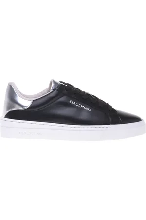 BALDININI Buty, Kobieta, Czarny, 37 EU, leather and silver laminated leather trainer