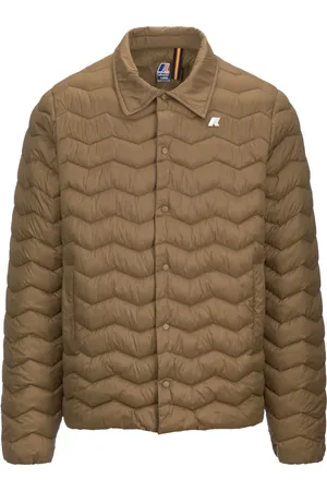 K-Way Kurtki, Mężczyzna, brązowy, L, Nylon, Kurtka Pikowana Ciepła