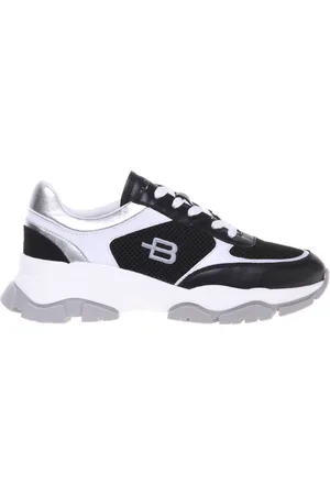 BALDININI Buty, Kobieta, Czarny, 38 1/2 EU, leather and fabric trainers