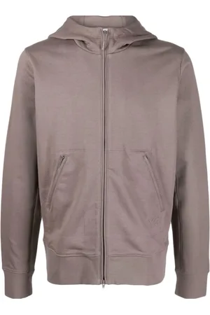 Y-3 Bluzy, Mężczyzna, Beżowy, S, Bawełna, Bluza z zamkiem błyskawicznym