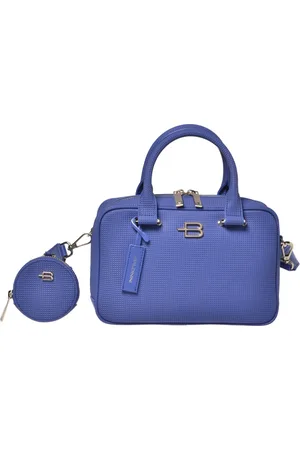BALDININI Torebki, Kobieta, Niebieski, ONE SIZE, stamped leather handbag with coin purse