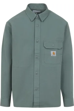 Carhartt Koszule, Mężczyzna, Zielony, XL, Zielona Koszula Casual dla Mężczyzn