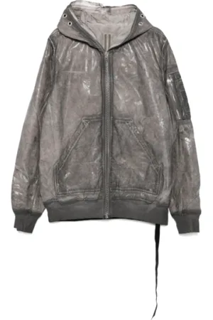 Rick Owens Kurtki, Mężczyzna, Szary, S, Len, Kurtka Bomber Gimp Flight z ociepleniem