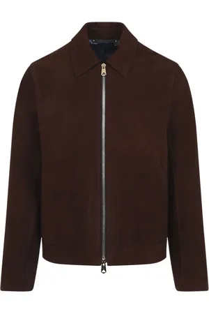 Paul Smith Kurtki, Mężczyzna, brązowy, L, Brązowa Skórzana Kurtka Regular Fit