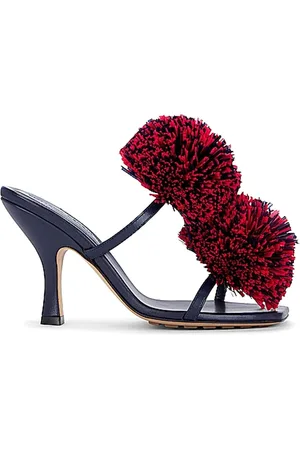 Bottega Veneta Buty, Kobieta, Niebieski, 38 EU, Sandał z Pomponami