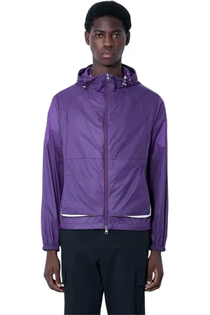 Moncler Kurtki, Mężczyzna, Fioletowy, 2XL, Lekka Wodoodporna Kurtka z Kapturem