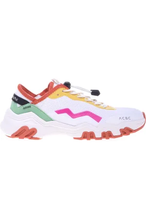 BALDININI Buty, Kobieta, Wielobarwność, 38 EU, Orange and yellow imitation leather trainer