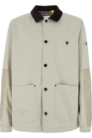 Moncler Kurtki, Mężczyzna, Beżowy, L, Beżowa kurtka z żebrowanym kołnierzem