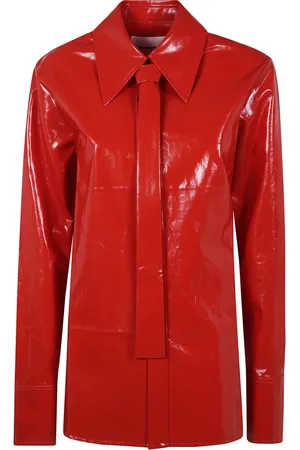 Jil Sander Koszule, Kobieta, Czerwony, S, Stylowa koszula z krawatem