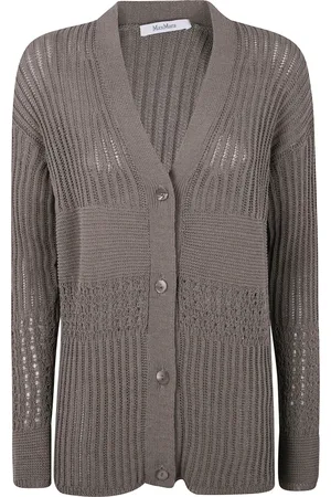 Max Mara Swetry, Kobieta, Szary, M, Bawełniany kardigan na marzec