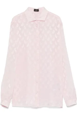 Etro Bluzki, Kobieta, Różowy, L, Elegancka Koszula z Pikowanych Materiałów z Wzorem Paisley