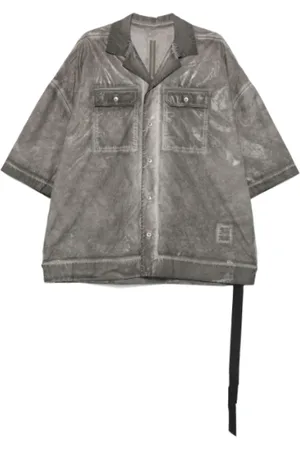 Rick Owens Koszule, Mężczyzna, Szary, XS, Ciemnoszary Magnum Tommy Koszula