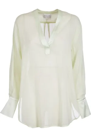 FORTE FORTE Bluzki, Kobieta, Beżowy, S, Elegancka Bluzka Voile Żółta