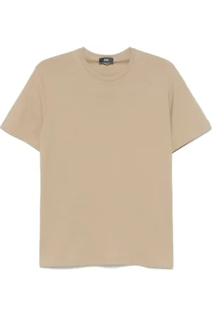 HERNO Koszulki, Mężczyzna, Beżowy, M, Męski Casual T-shirt