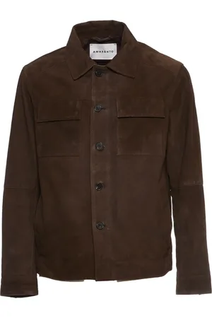 AMARANTO Kurtki, Mężczyzna, brązowy, 2XL, Kurtka Skórzana Cacao Regular Fit