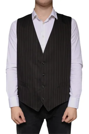 Dolce & Gabbana Garnitury, Mężczyzna, Czarny, 2XL, Bawełna, Czarny Bawełniany Formalny Kamizelka Sukienka
