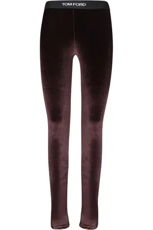 Tom Ford Spodnie, Kobieta, brązowy, S, Brązowe Legginsy z Weluru Luksusowe Spodnie