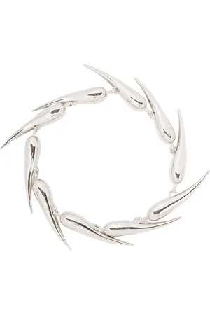 MUGLER Akcesoria, Kobieta, Szary, ONE SIZE, Polerowany srebrny Bransoletka z kolcami