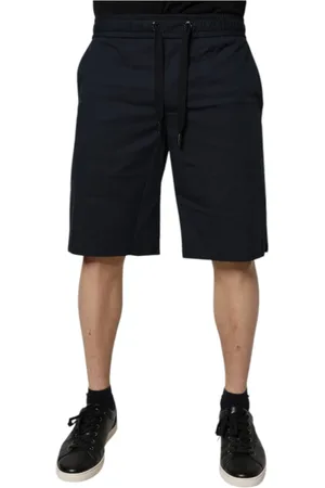 Dolce & Gabbana Szorty, Mężczyzna, Niebieski, S, Ciemnoniebieskie Bermuda Sweat Shorts